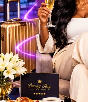 Hotel suite with champagne