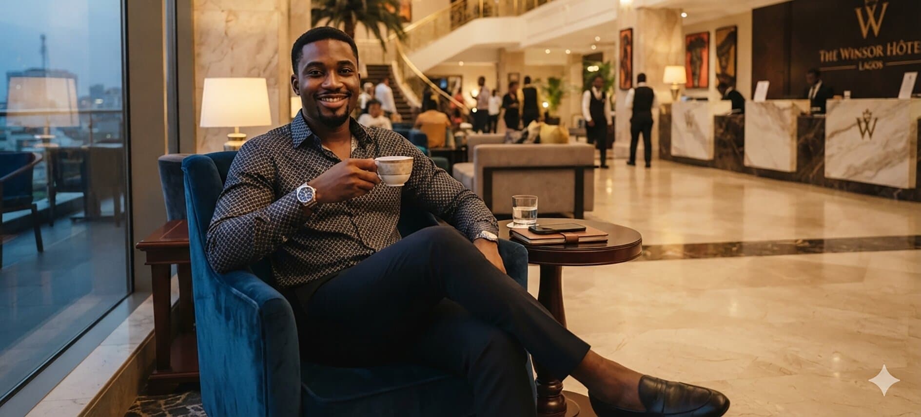 Luxury hotel lobby
