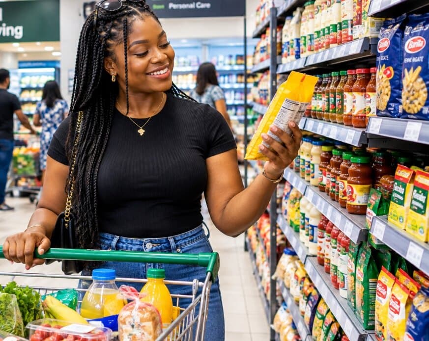 Shopper in a supermarket