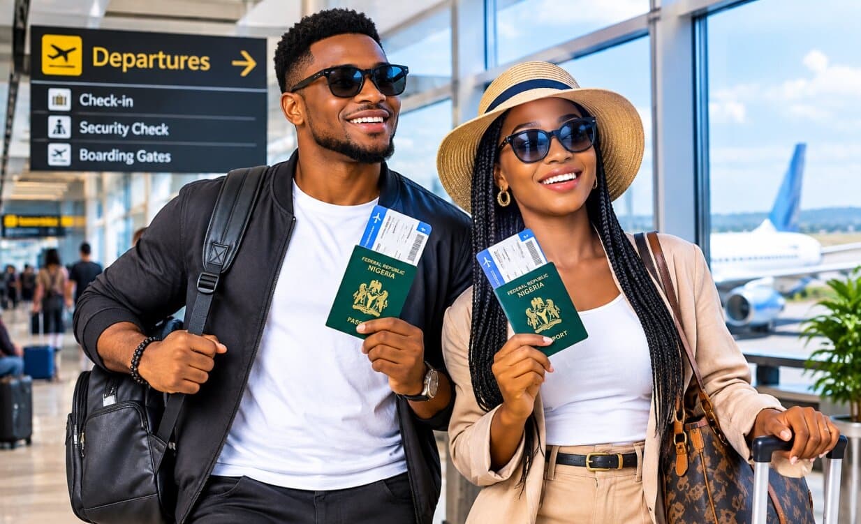 Couple at the airport